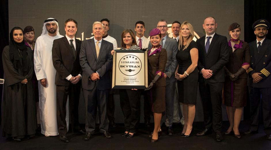 ETIHAD AIRWAYS AWARDED HIGHEST  SKYTRAX 5-STAR RATING