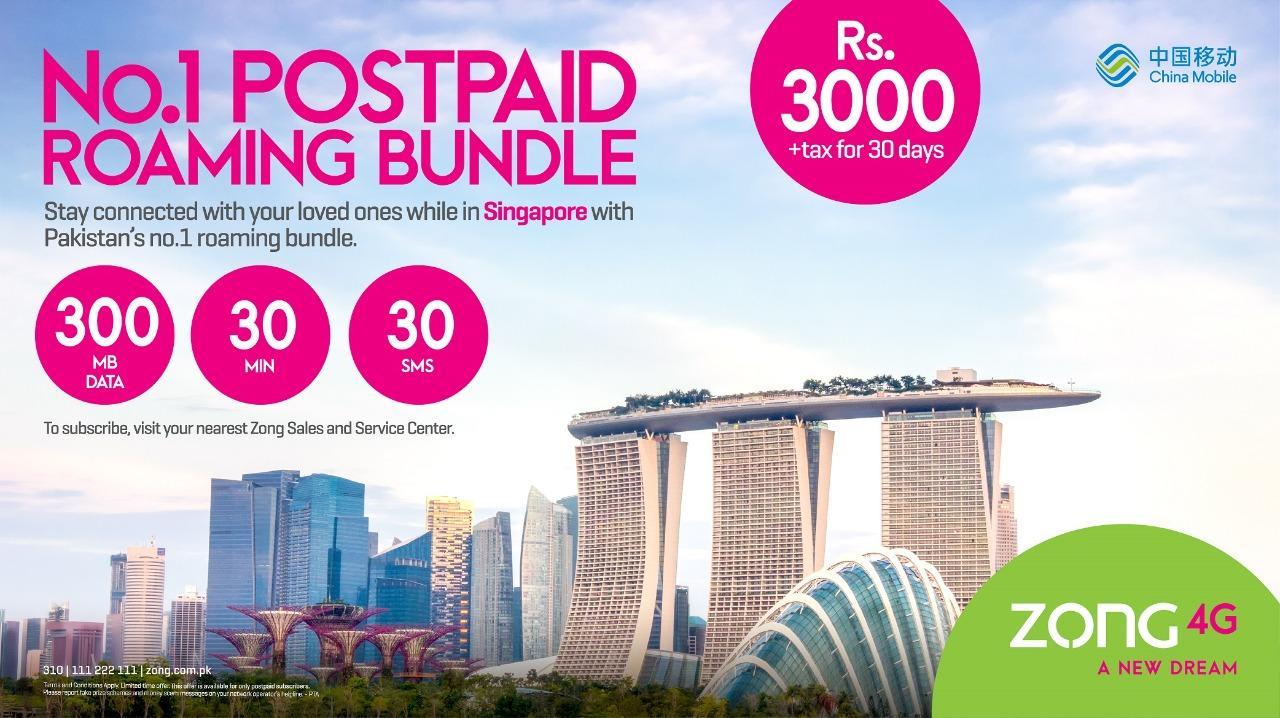 Zong Brings Amazing Postpaid Roaming Offer for Singapore