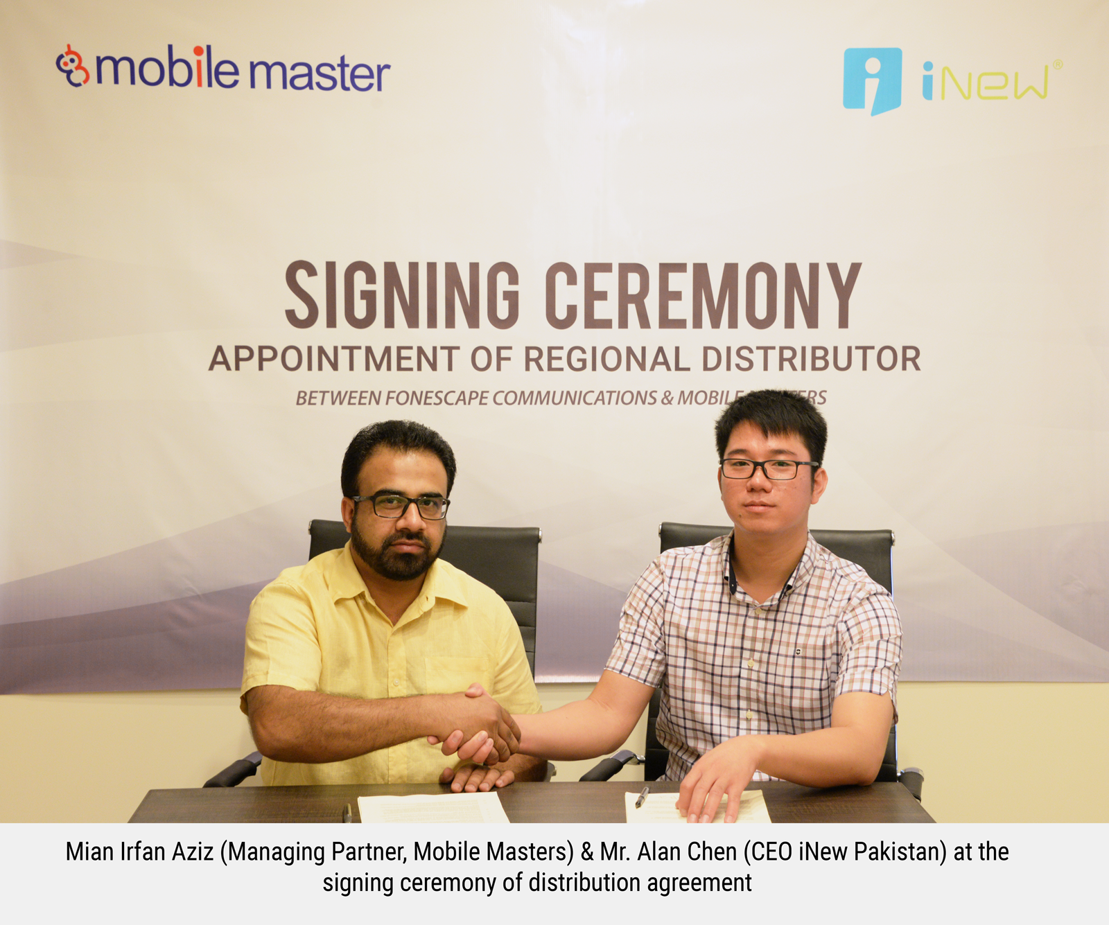 iNew Pakistan Signs Regional Distribution Agreement with Mobile Masters