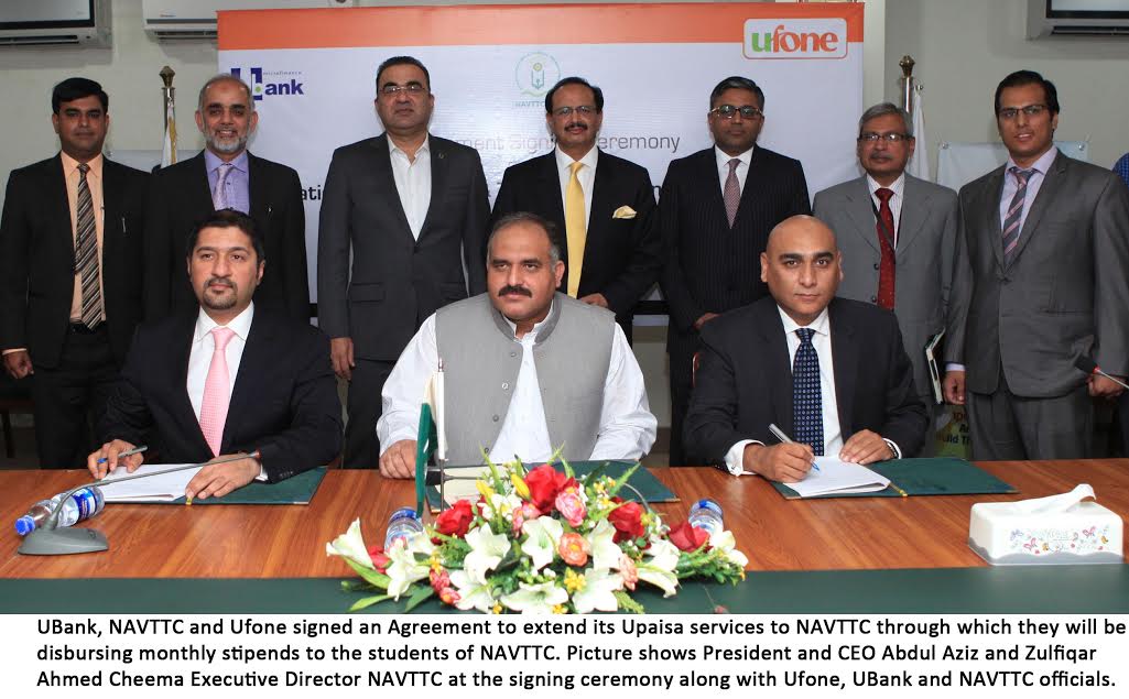 UBank, NAVTTC and Ufone signed an Agreement to extend its Upaisa