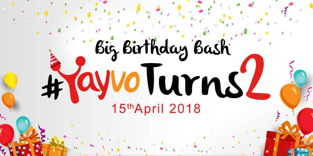 Enjoy 15 Rupees Deals Offered by Yayvo.com on its Second Birthday