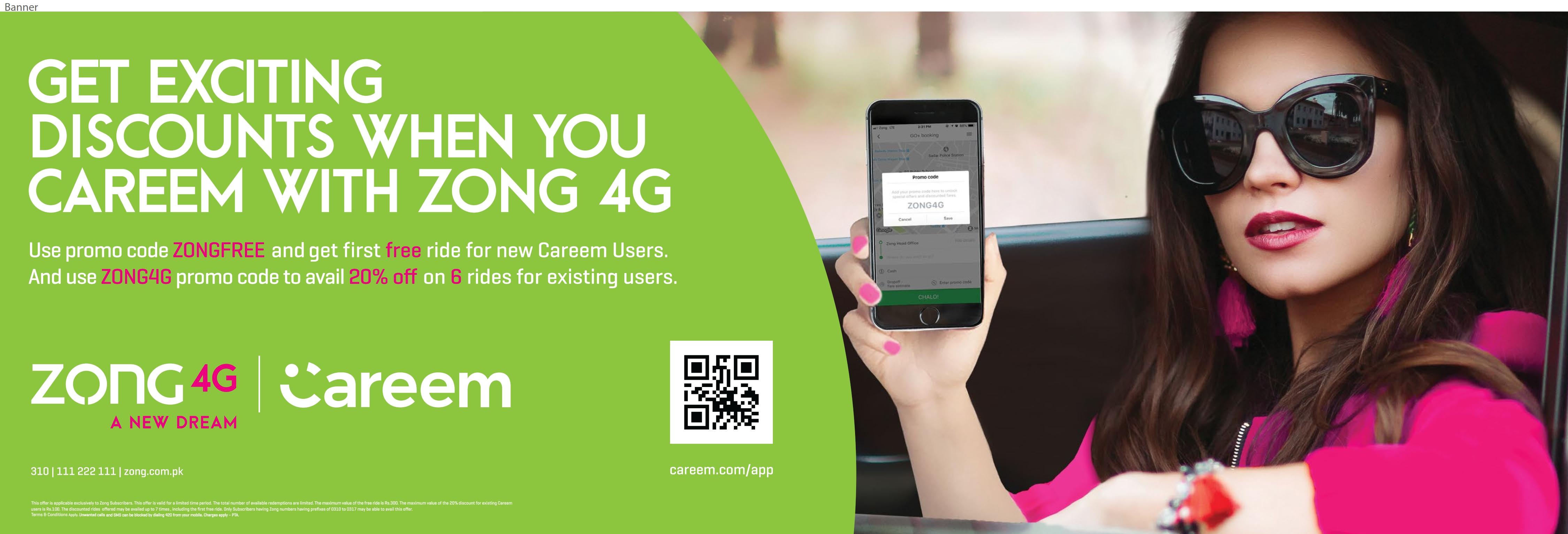 Zong 4G & Careem Partner to Give Exciting Offers to Customers