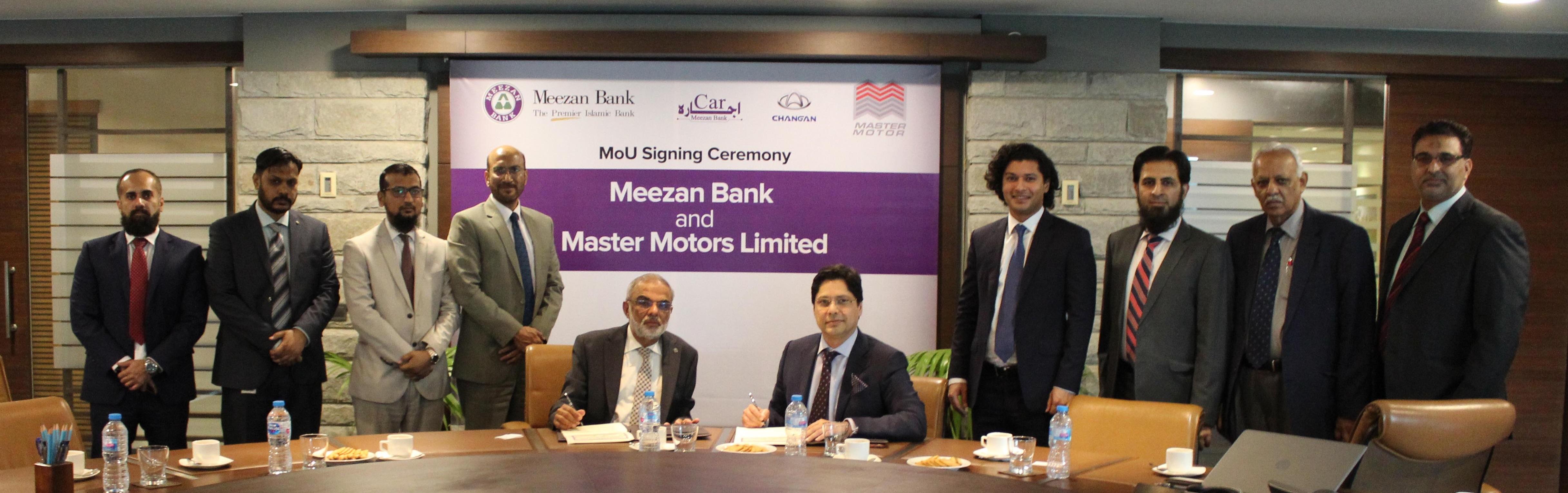 Meezan Bank and Master Motors Limited sign a Memorandum of Understanding for Promoting Master Motors Limited – Changan