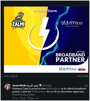 StormFiber and Peshawar Zalmi come together to bring the Yellow Storm to PSL 4