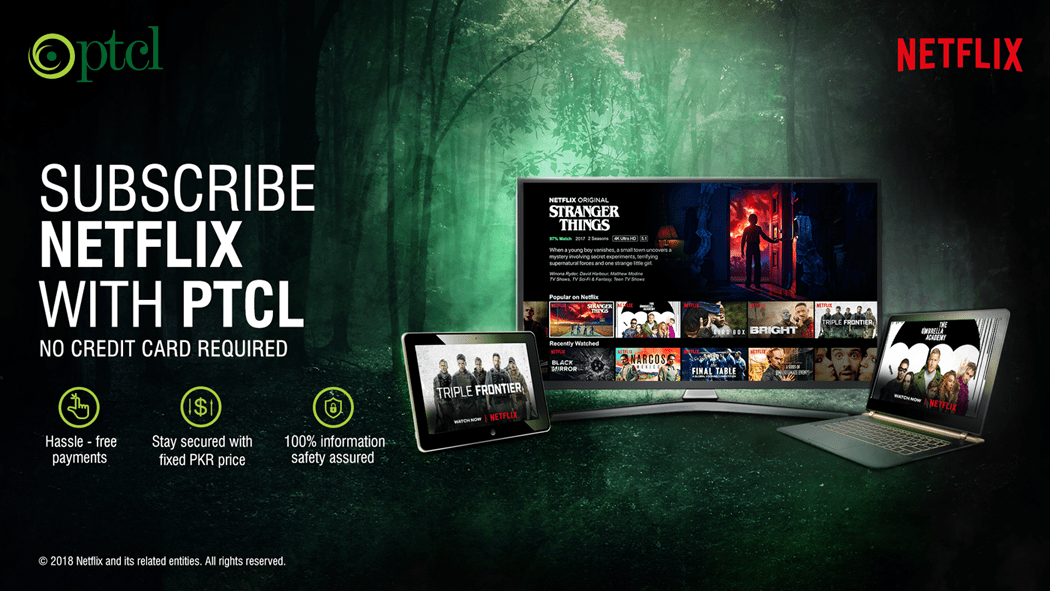 PTCL customers can now pay for Netflix subscription  through their monthly broadband bills