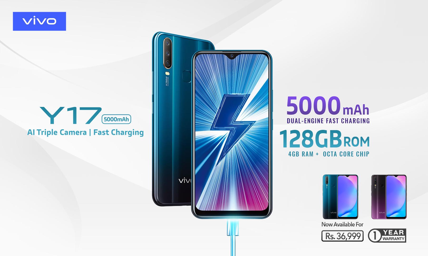 Vivo Y17 Packs a Massive 5000mAh Battery with Dual-Engine Fast Charging