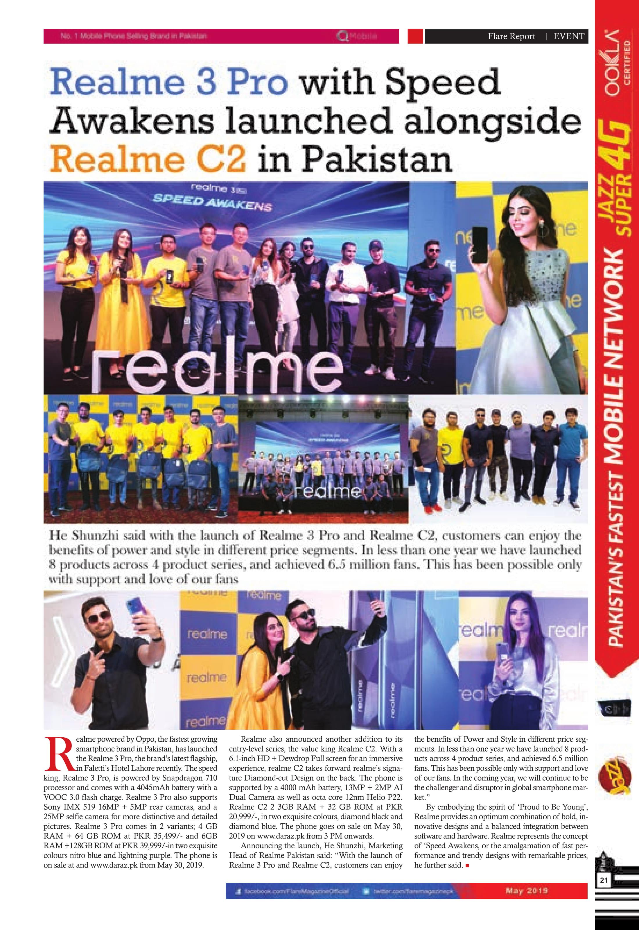 Realme 3 Pro with speed Awakness launched alongside realme c2 in Pakistan