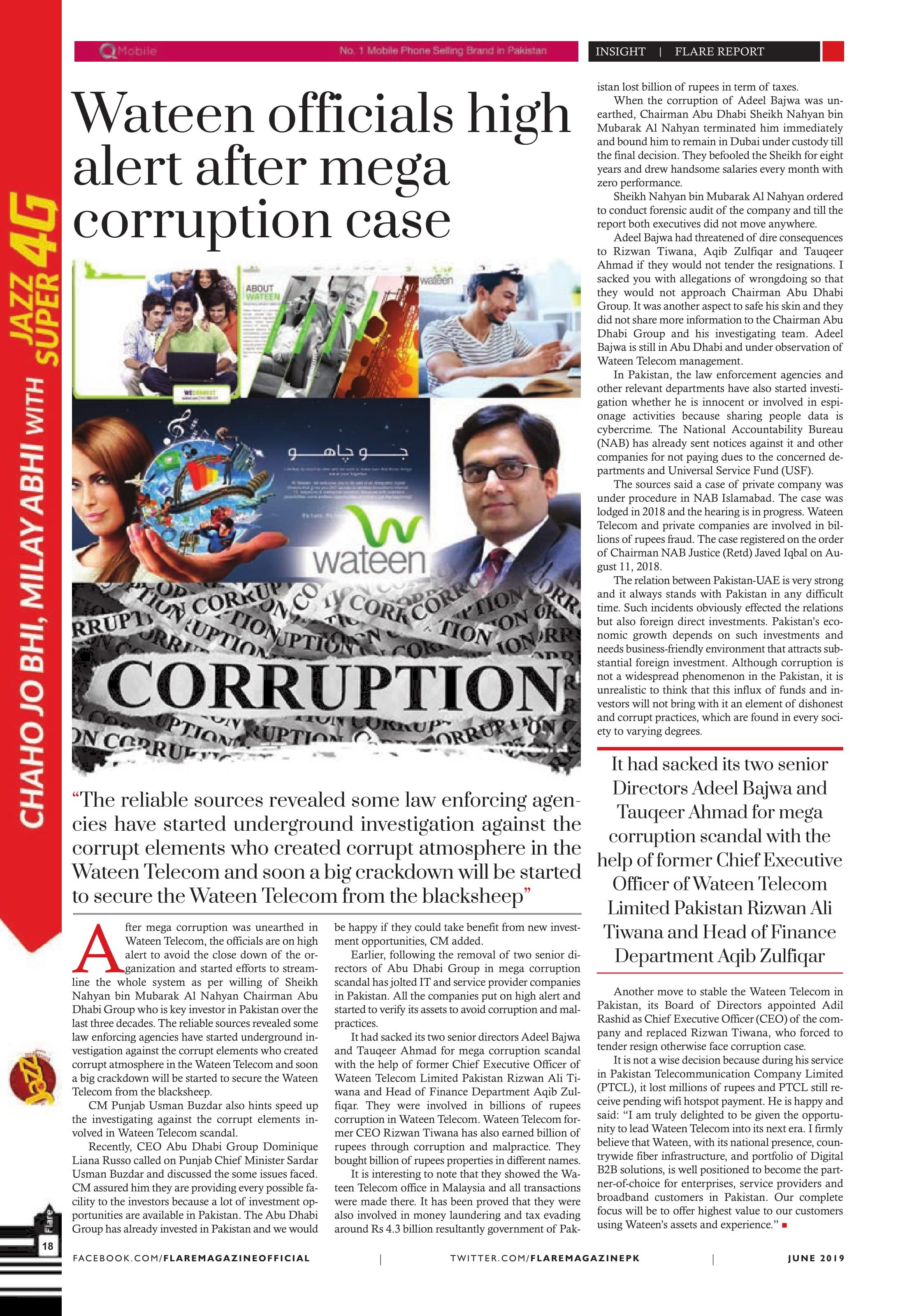 Wateen officials high alert after mega corruption case