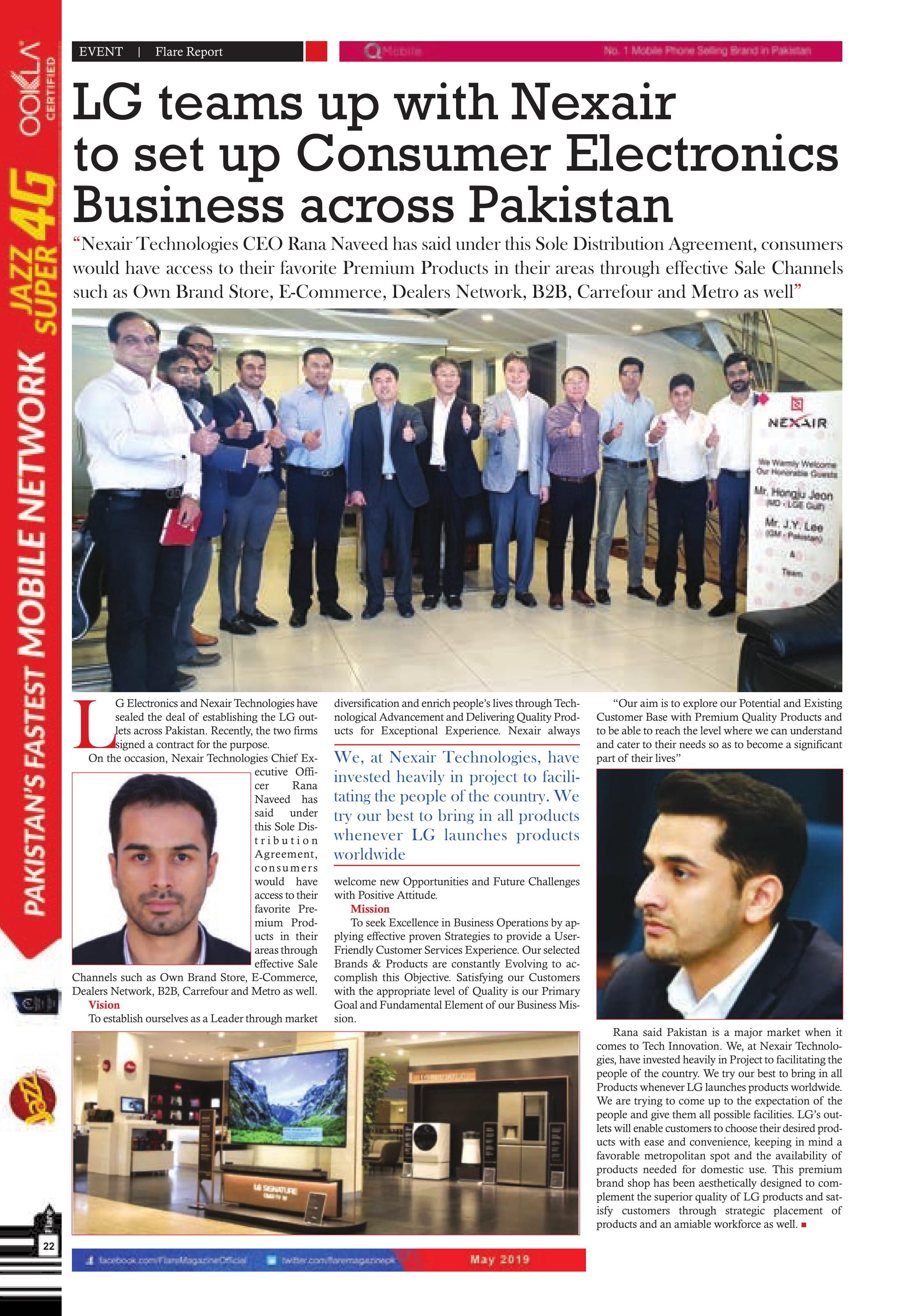 LG teams up Nexair to set up consumer electronics business across pakistan