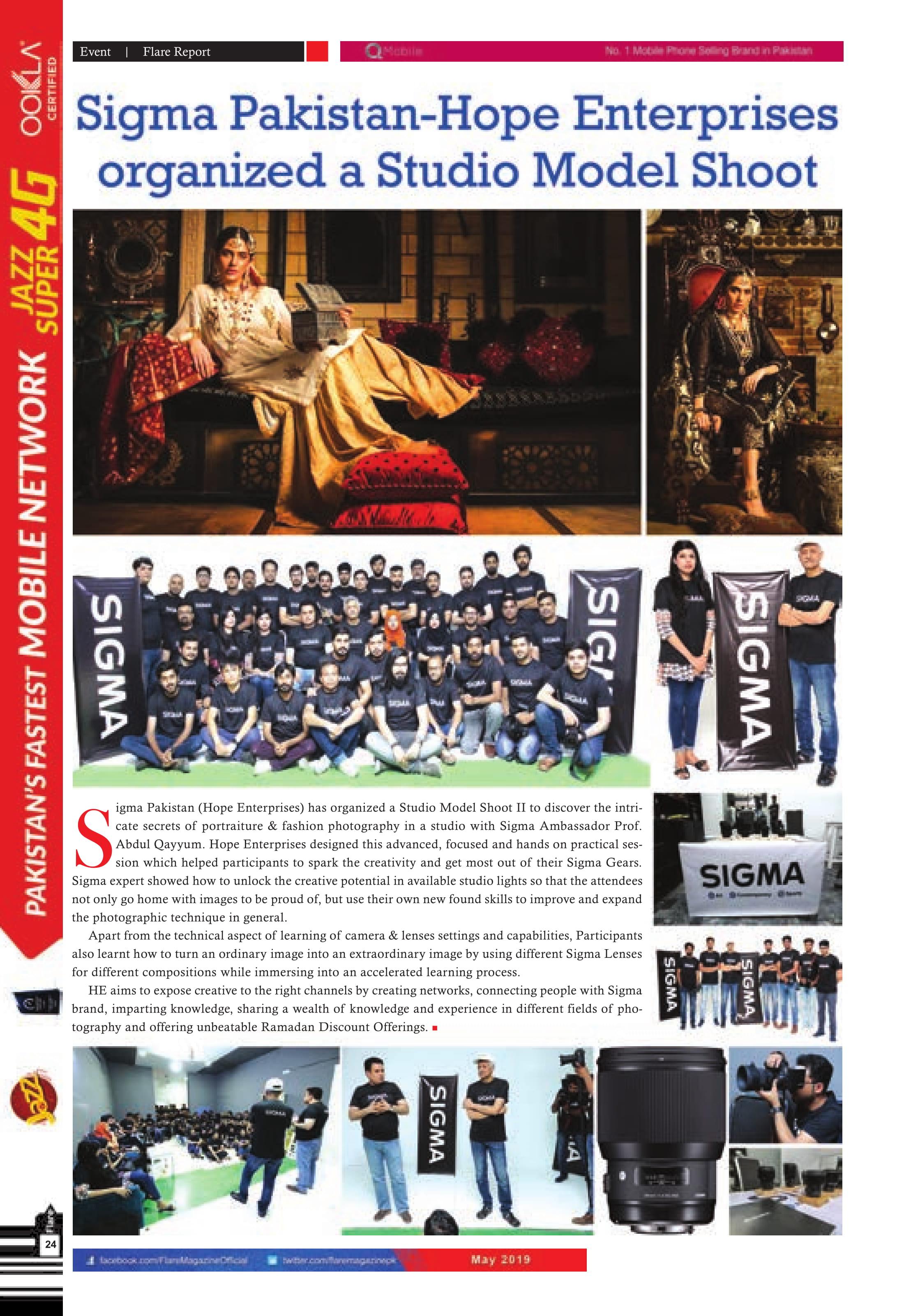 Sigma pakistan hope enterprises organized a studio model shoot