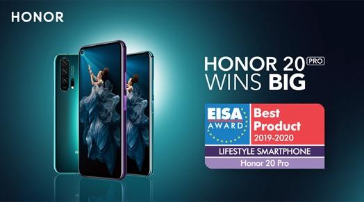 HONOR 20 Pro Wins EISA Lifestyle Smartphone 2019-2020 Award
