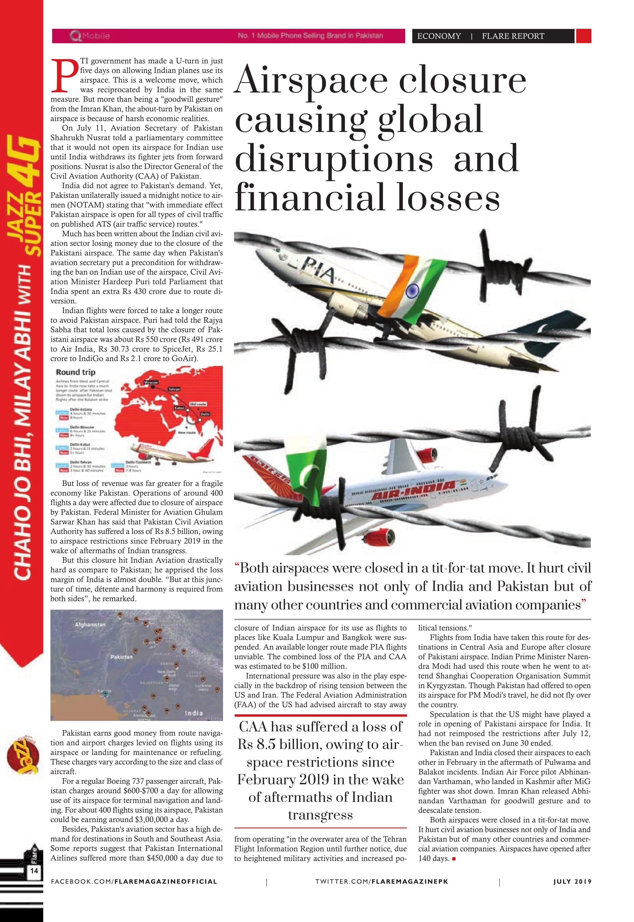 Airspace closure causing global  disruptions  and financial losses