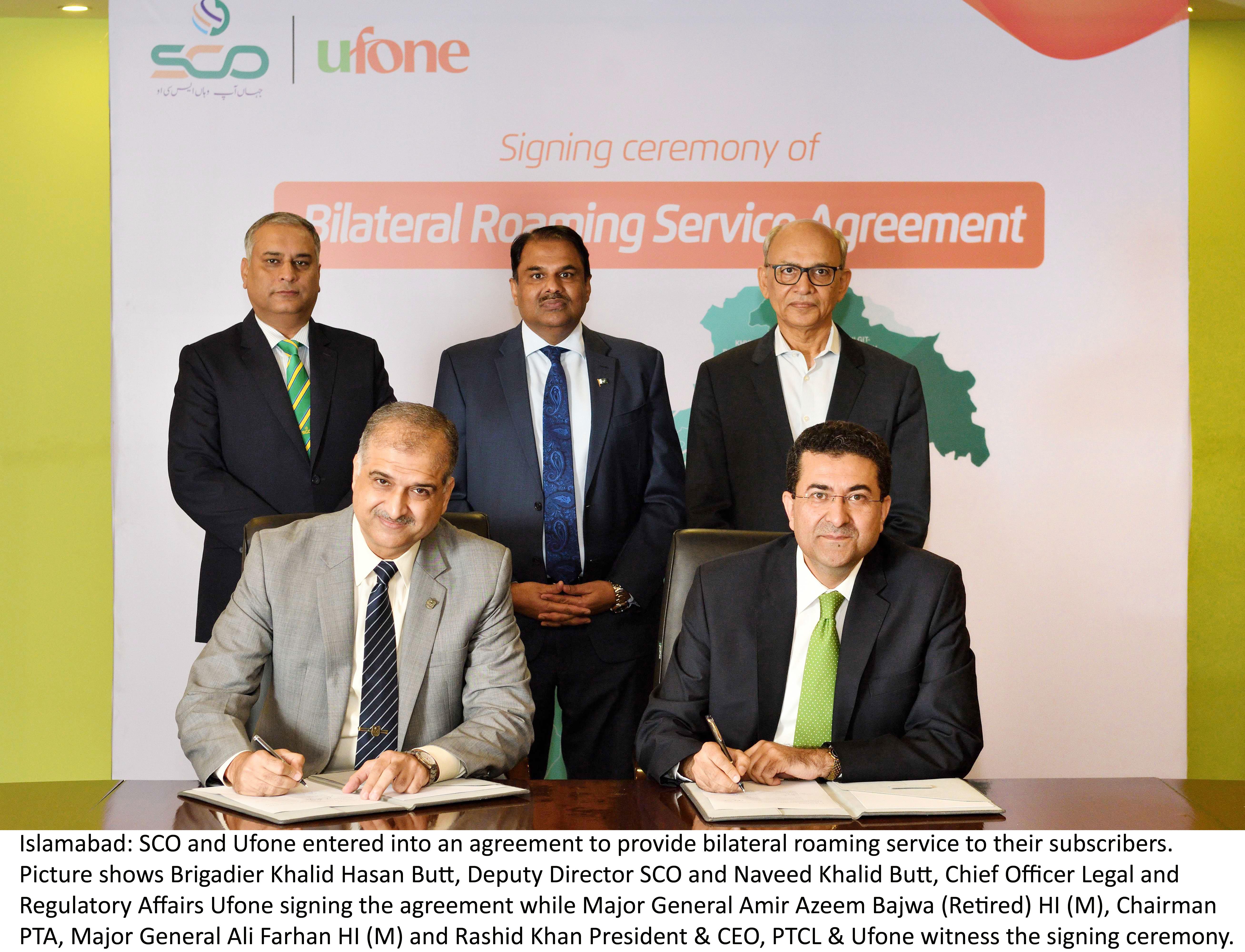SCO & Ufone sign Bilateral Roaming Service Agreement