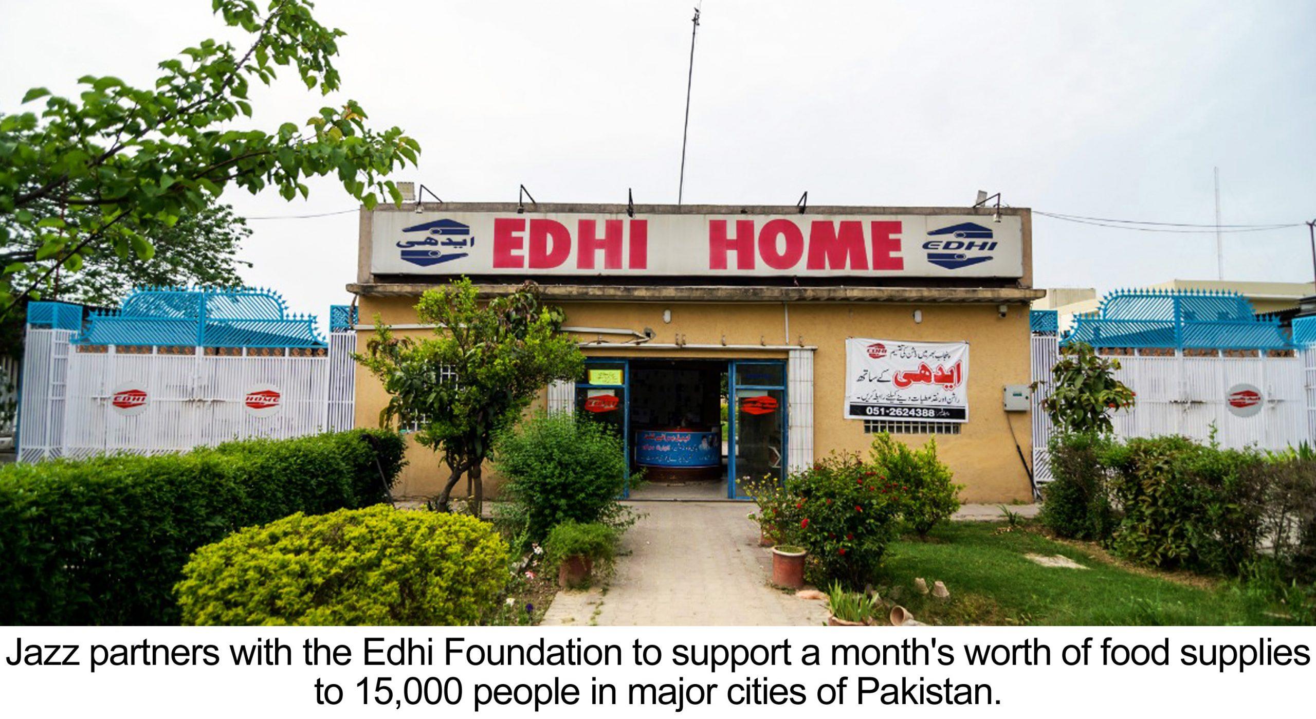 Jazz Supports 15,000 daily wagers via Edhi Foundation