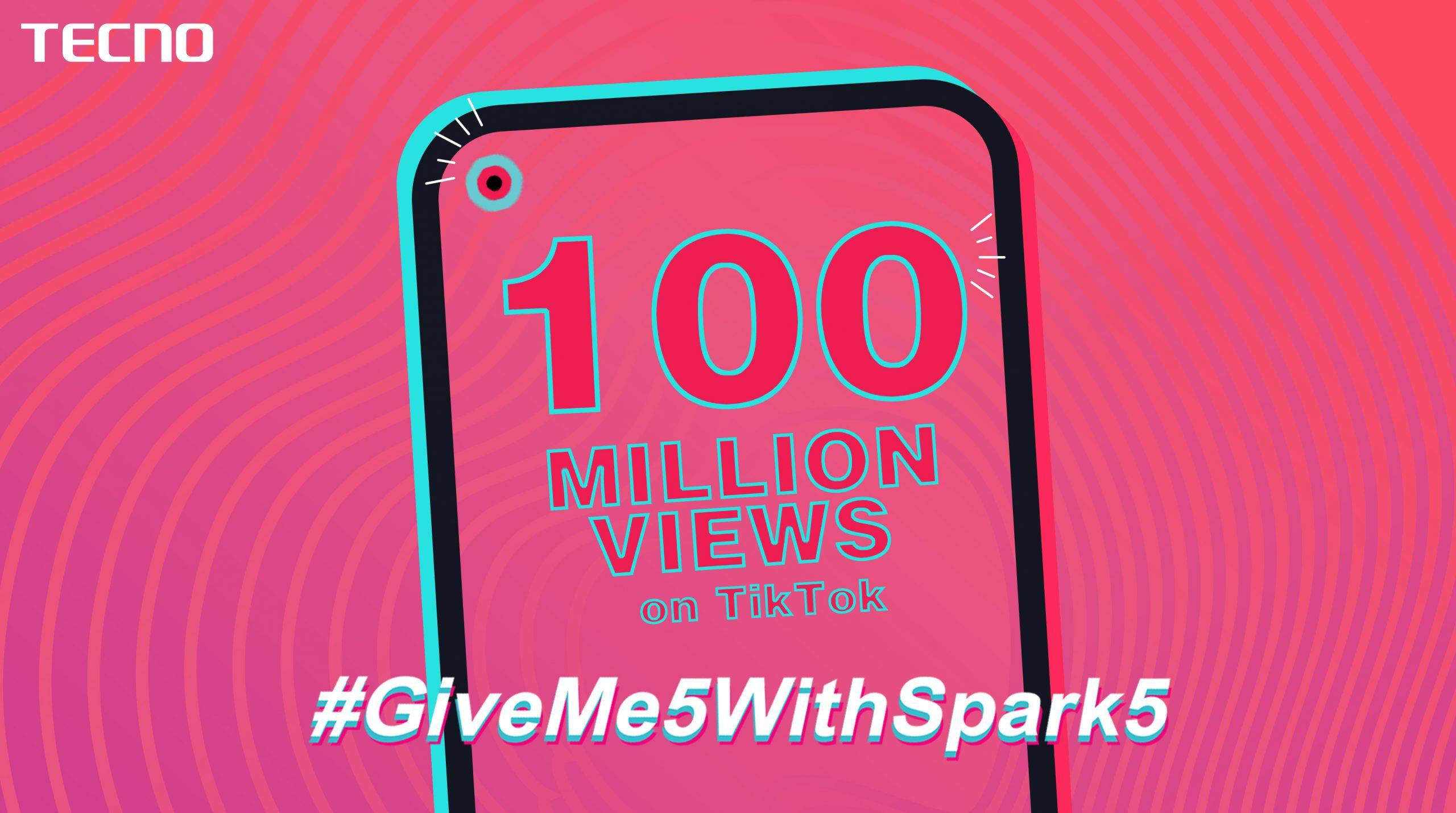 TECNO’s #GiveMe5withSpark5 Challenge Breaks A Record of 100M Views on Social Media