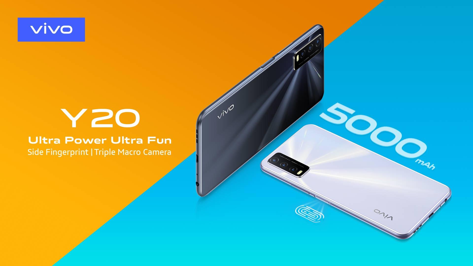 vivo Launches Y20 with 5000mAh Battery, Triple Macro Camera and Side Fingerprint