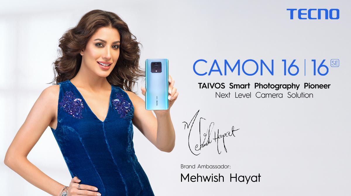 TECNO’S AMBASSADOR MEHWISH HAYAT BRINGS THE NEW PHOTOGRAPHY PHONE CAMON 16