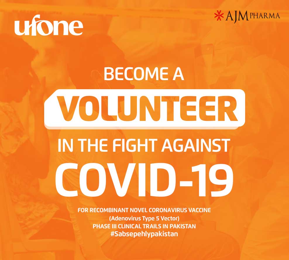 Ufone join hands with AJM Pharma to facilitate people for the COVID-19 vaccine phase III Clinical Trials in Pakistan