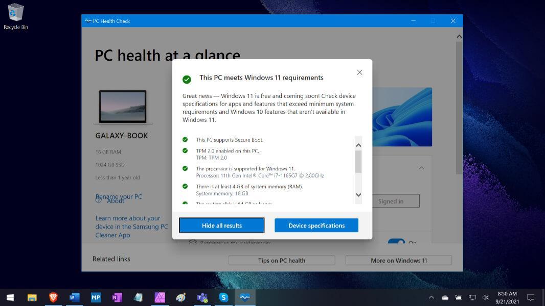 Минимальные требования windows 11. PC Health check Windows 11.