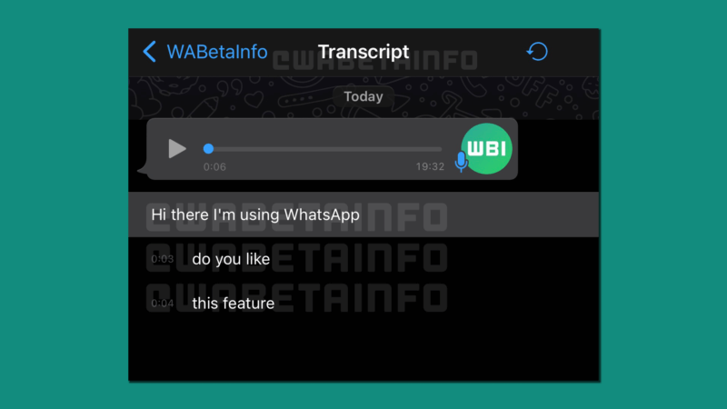 You will quickly be capable of generating textual content transcripts for voice messages on WhatsApp