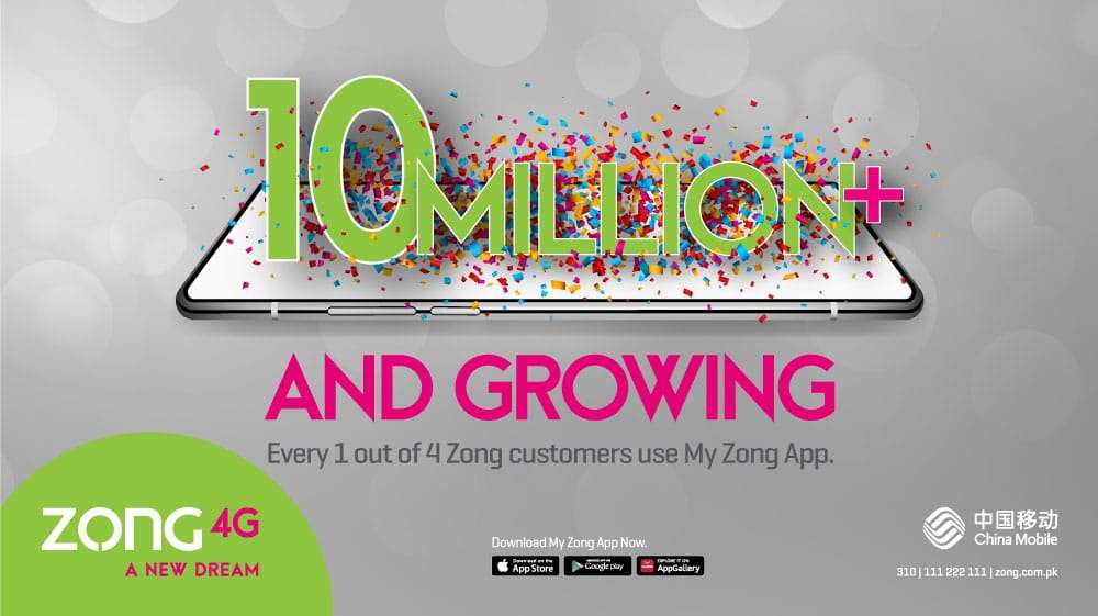My Zong App becomes the fastest growing App of the country with 10 Million Active Users