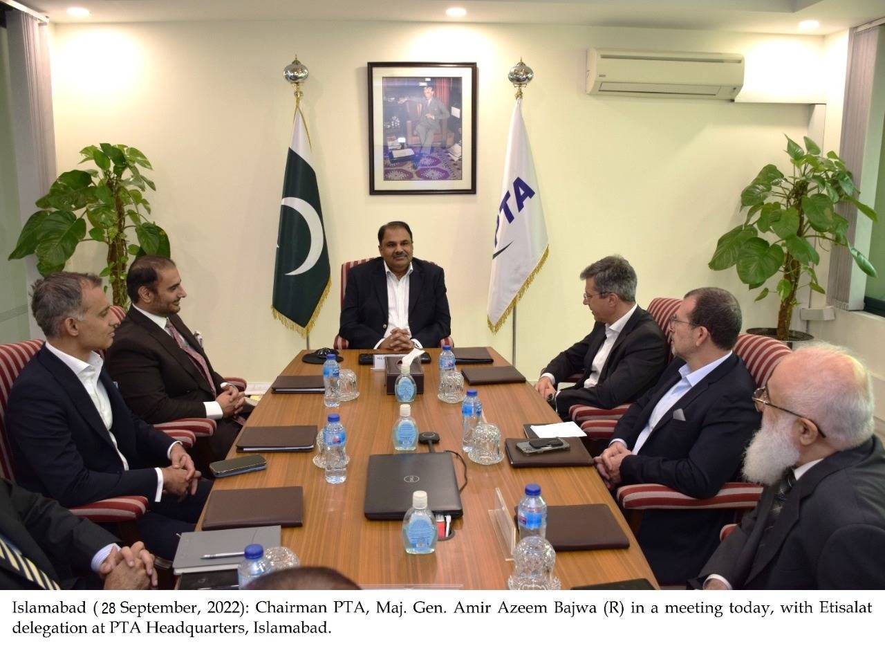 A delegation from Etisalat visited Pakistan Telecommunication Authority (PTA) Headquarters
