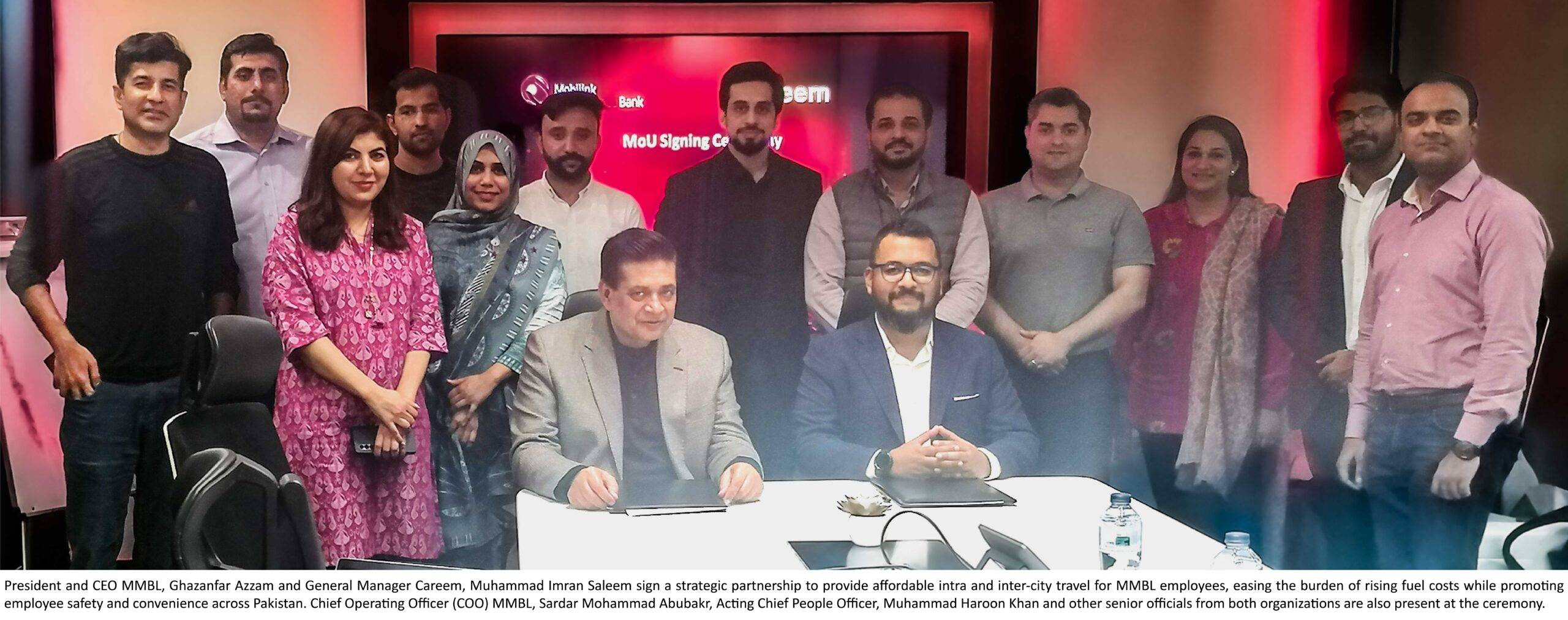 MMBL signs agreement with Careem to offer Subsidized Travel Services for its Employees