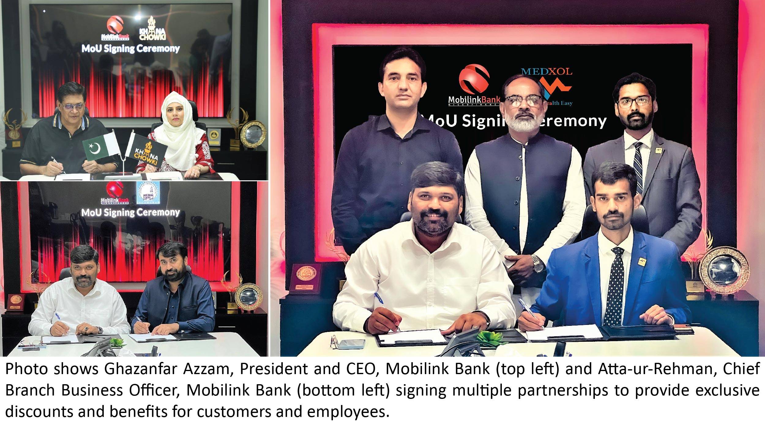 Mobilink Bank forges Multiple Partnerships to facilitate Customers and Employees
