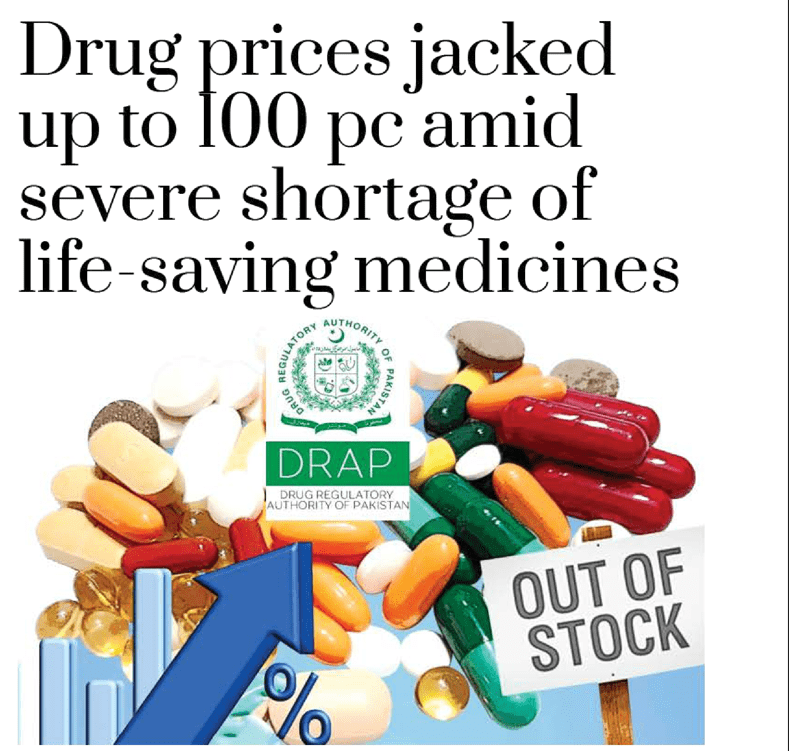 Drug prices jacked up to 100 pc amid severe shortage of life-saving medicines