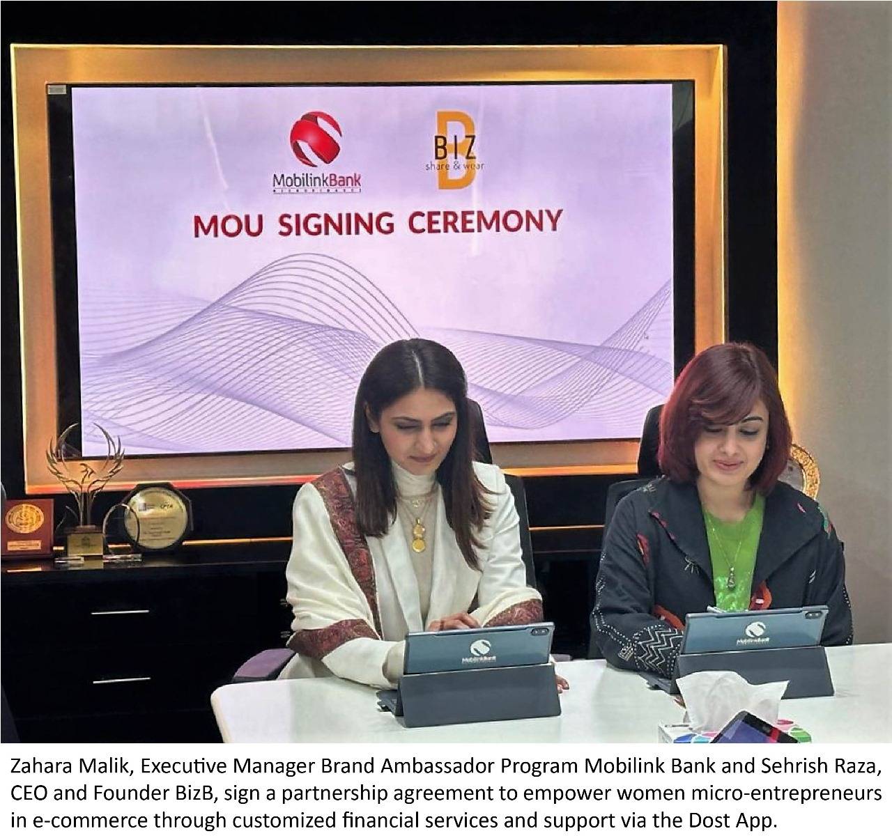 Mobilink Bank and BizB Join Forces to Drive Financial Inclusion and Empower Women Micro-Entrepreneurs