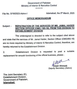 Section Officer Repatriated Amidst Corruption Allegations