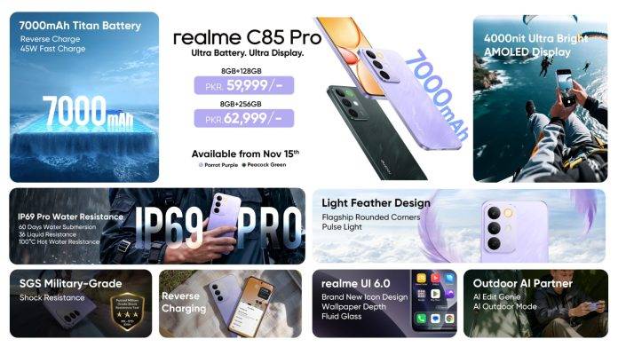 realme C85 Pro Launched in Pakistan | 7000mAh Battery, 4000nit Display, IP69 Pro