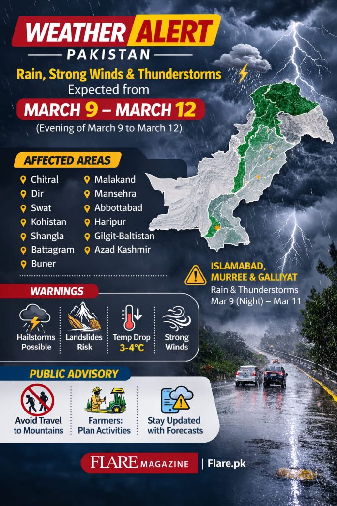 Weather Alert: Rain and Thunderstorms Expected in Northern Pakistan (March 9–12) Weather Alert: Rain and Thunderstorms Expected in Northern Pakistan (March 9–12)