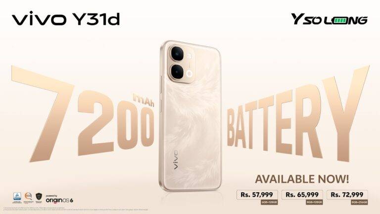 Now Available: vivo Y31d Brings 7200mAh Long-Lasting Power to Users Across Pakistan