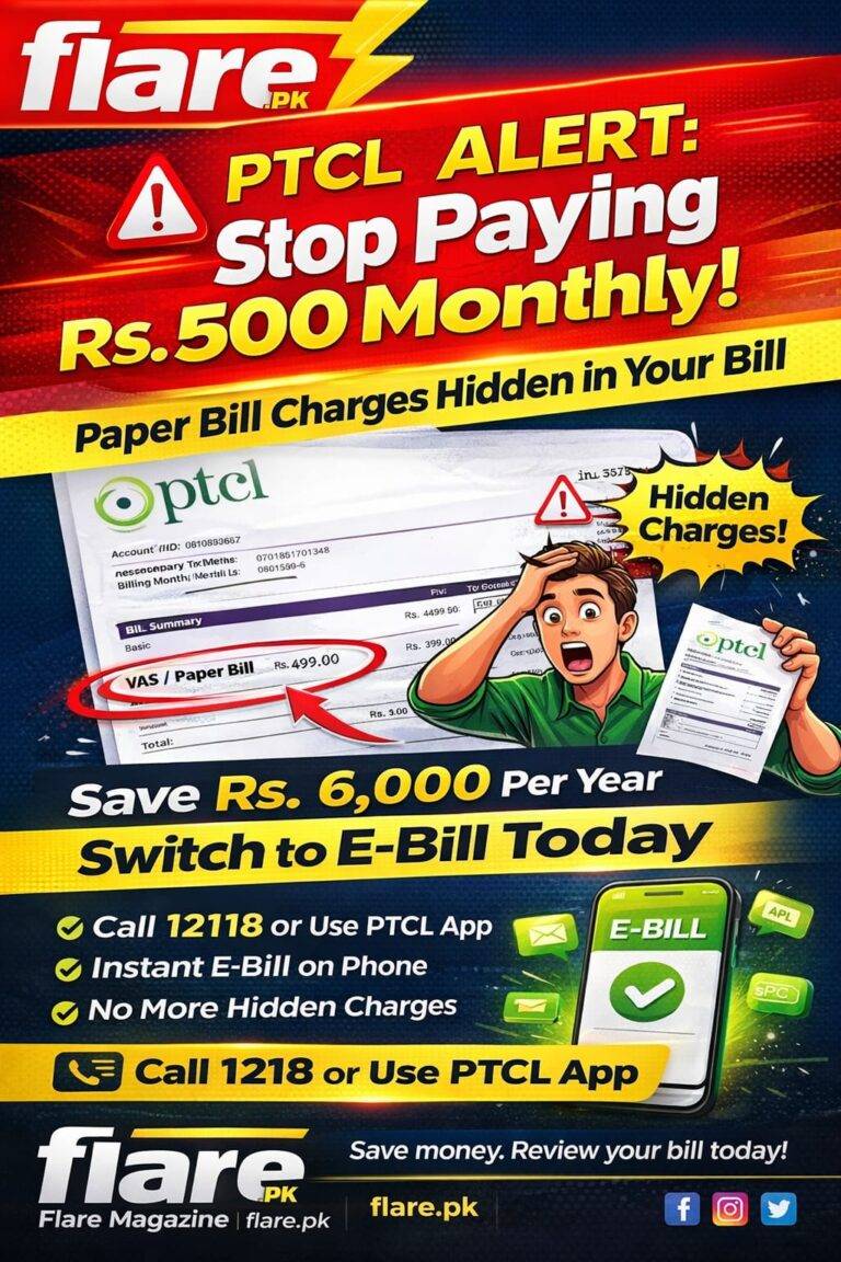 PTCL Users Warned: Hidden Paper Bill Charges Adding Rs. 500 Monthly
