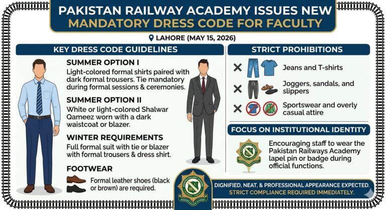 Pakistan Railways Academy Introduces Mandatory Dress Code for Faculty