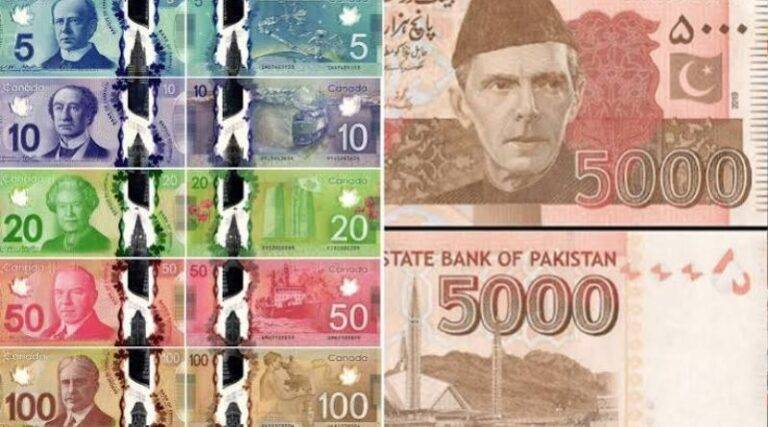PKR Gains Rs. 1 Against Canadian Dollar and Euro
