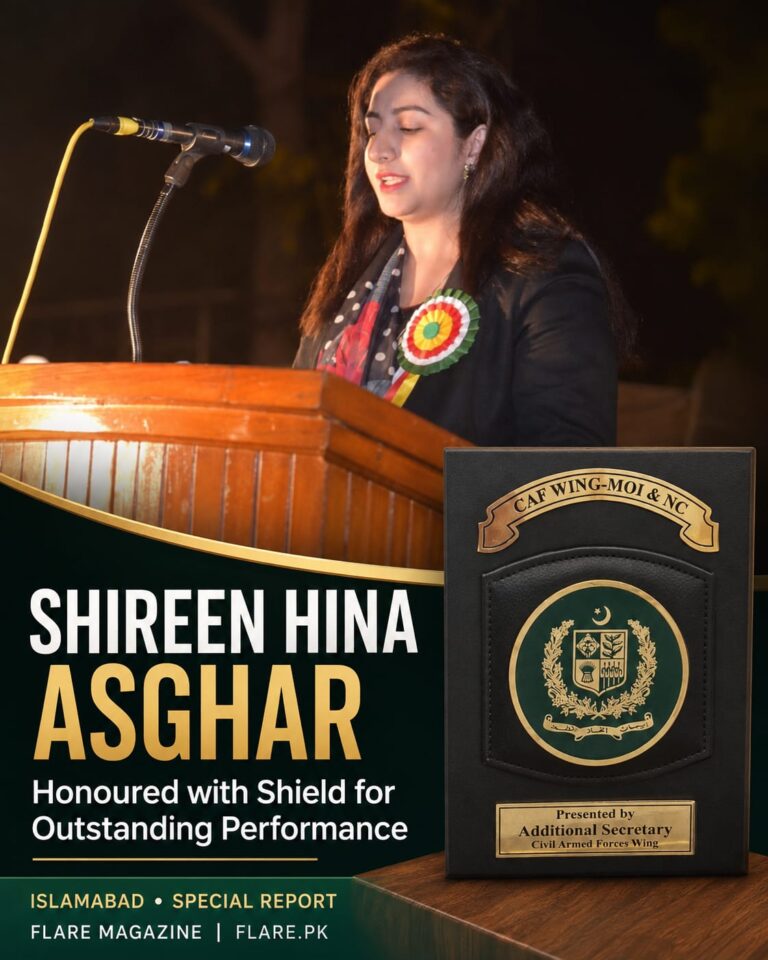 Shireen Hina Asghar Honoured with Shield for Outstanding Performance