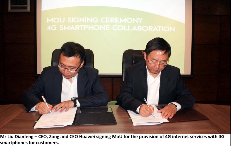 Huawei, QMobile Handsets to offer Zong’s fastest 4G Services