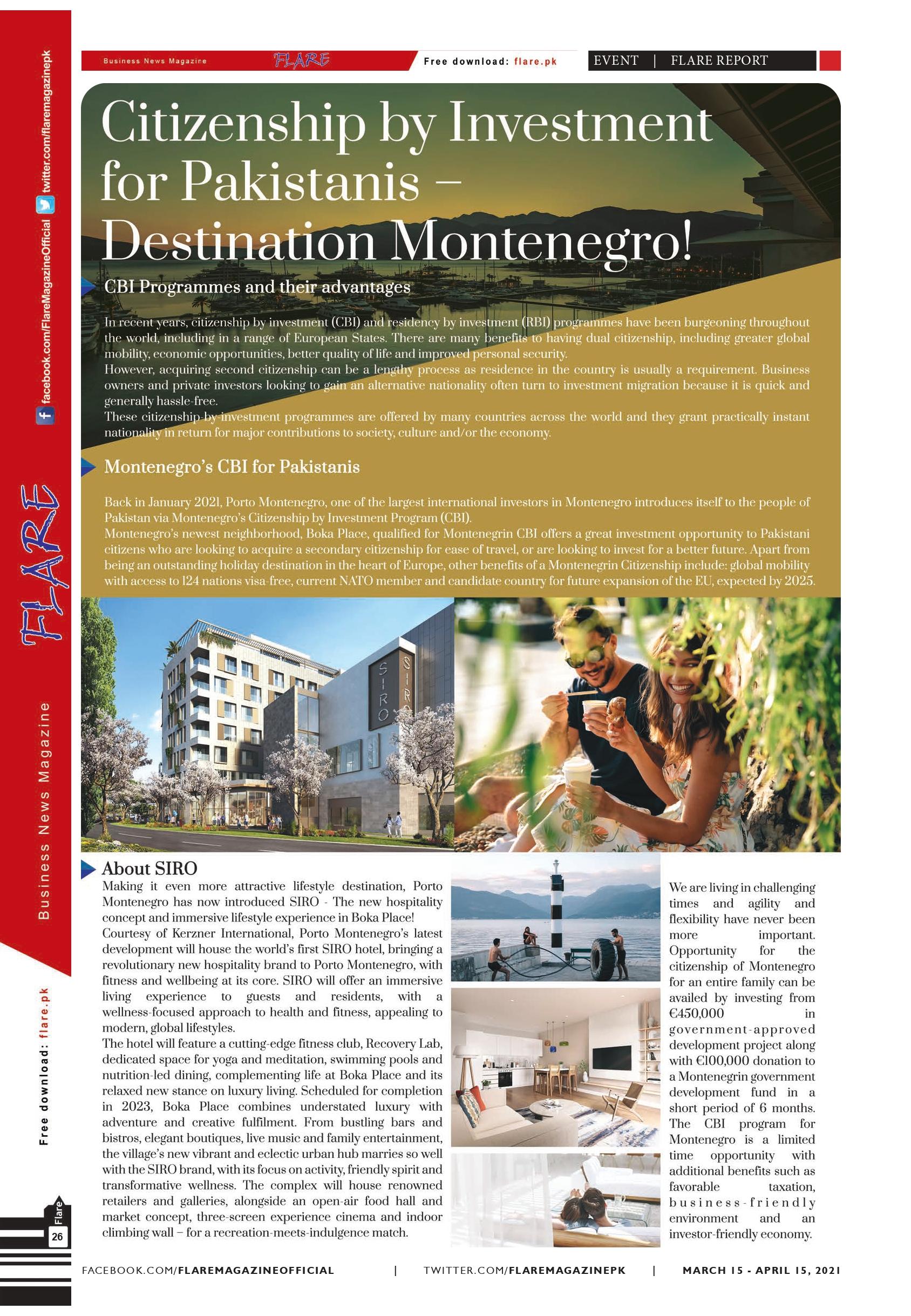Citizenship by Investment for Pakistanis Destination Montenegro!  CBI Programmes and their advantntes