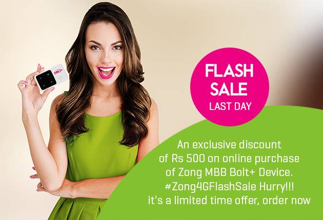 Zong Offers Unbeatable Discounts in Zong 4G Flash Sale