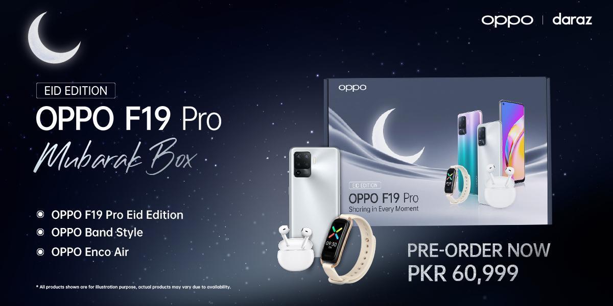 Moonlight Inspired Crystal Silver OPPO F19 Pro now available in Mubarak Box on Daraz