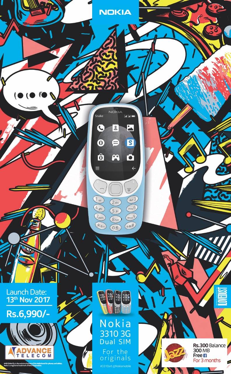 Nokia 3310 variant with 3G network launched in Pakistan