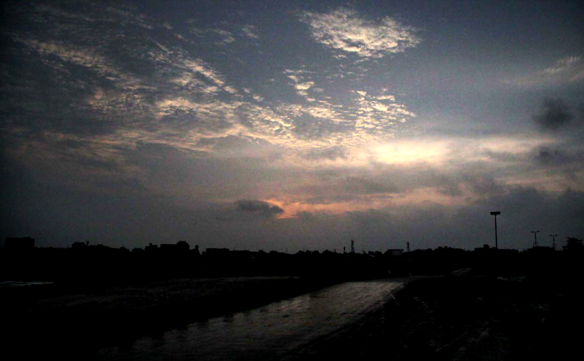 A View Of Sun Set In Lahore