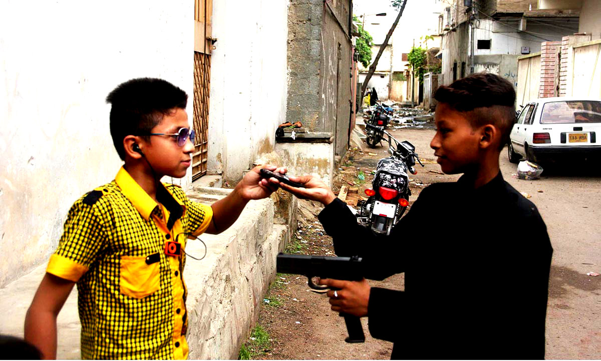 Children Playing With Toy Guns