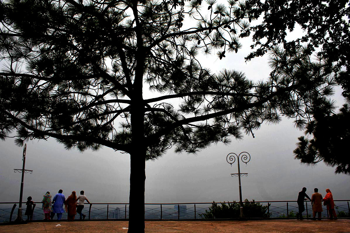 Visitors Seen Viewing Islamabad From Daman-e-Koh View Point
