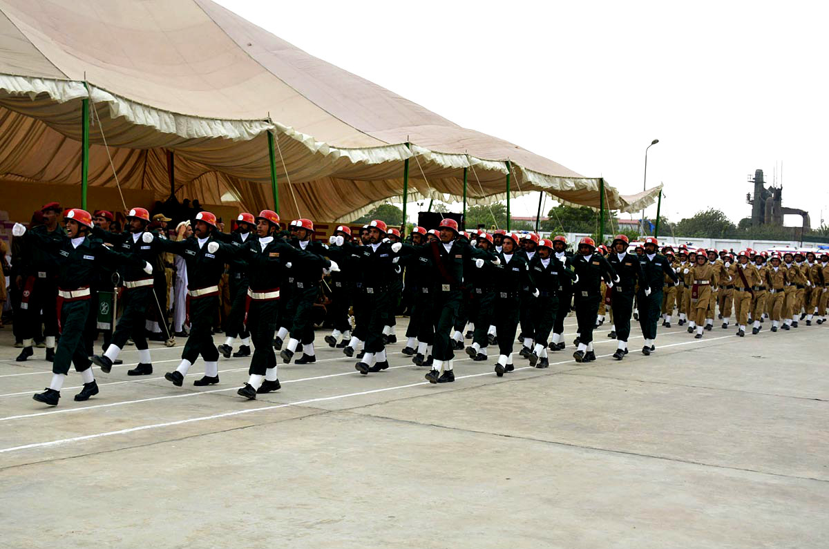 Cadets March During The 21st Passing Out Parade Of Emergency Services Academy