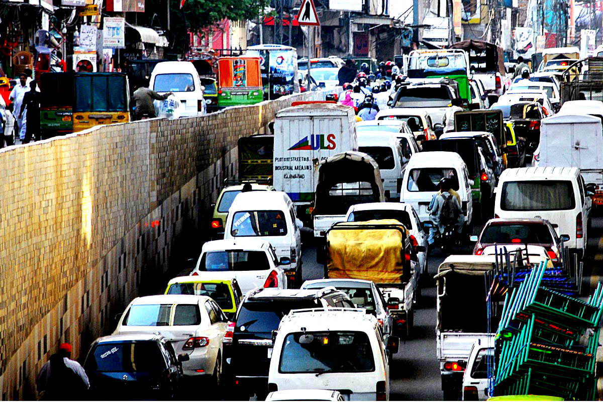 A View Of Traffic Jam At Committee Chowk Underpass