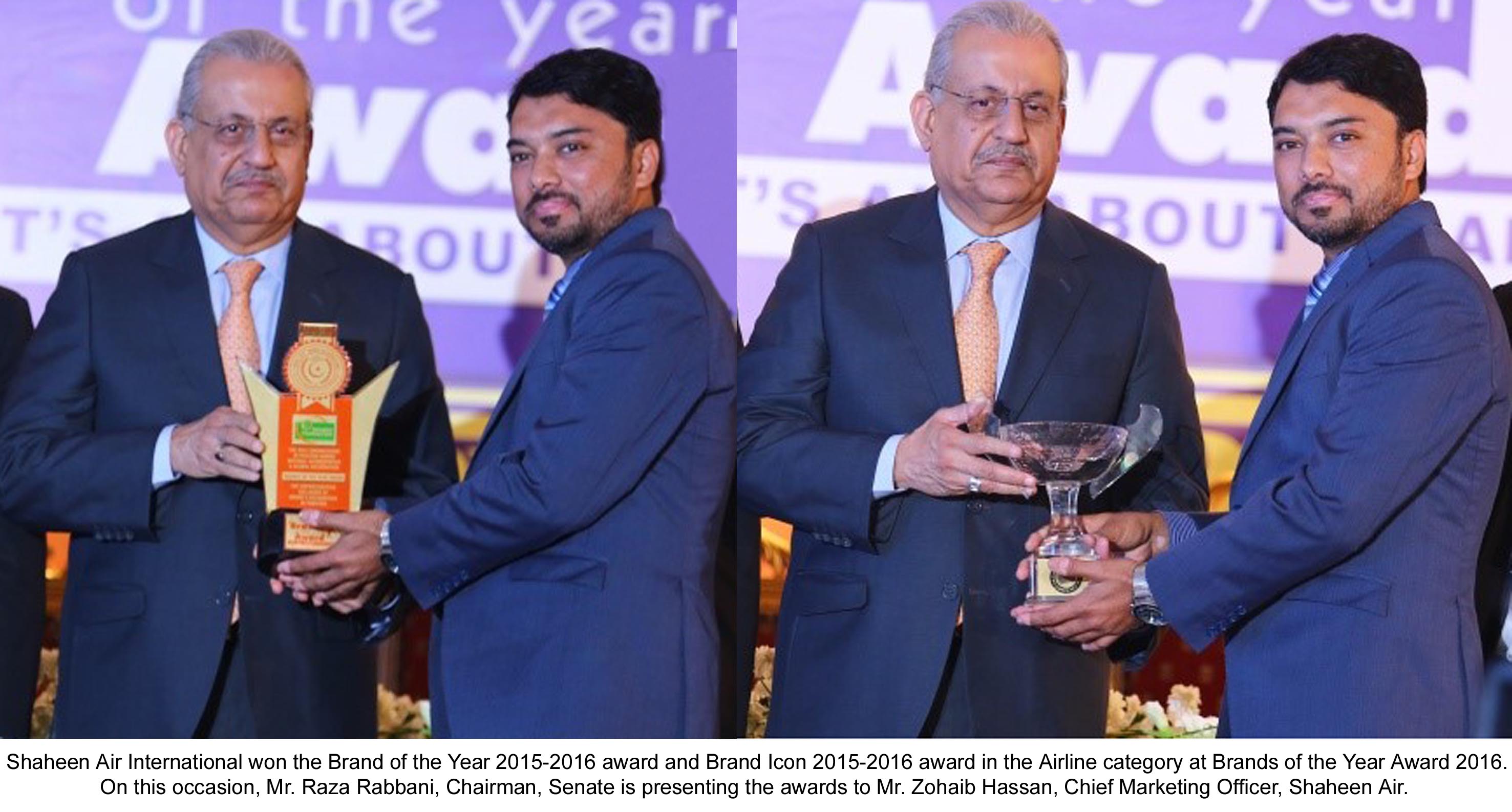 Shaheen Air International Grabs Two Top Accolades at Brands of the Year Award 2016