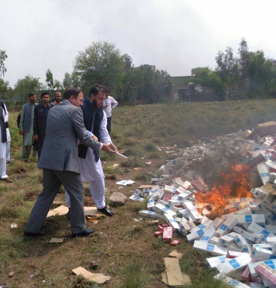 More than 10 million illicit cigarettes destroyed in Peshawar